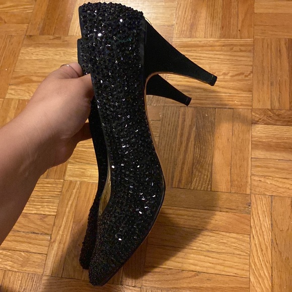 Black Sparkly Pumps - Picture 4 of 8